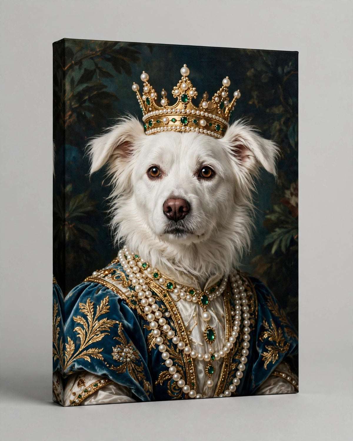 Quadro Personalizado de Pet — Cão Branco Coroado