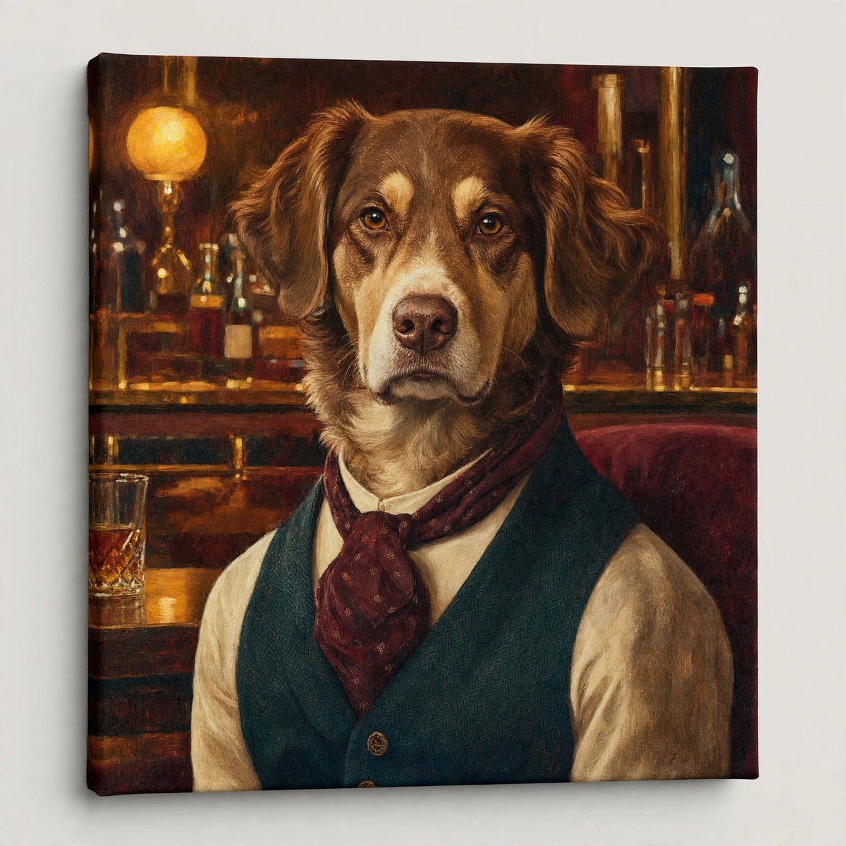 Cachorro Cavalheiro no Bar — Quadro Personalizado de Cachorro