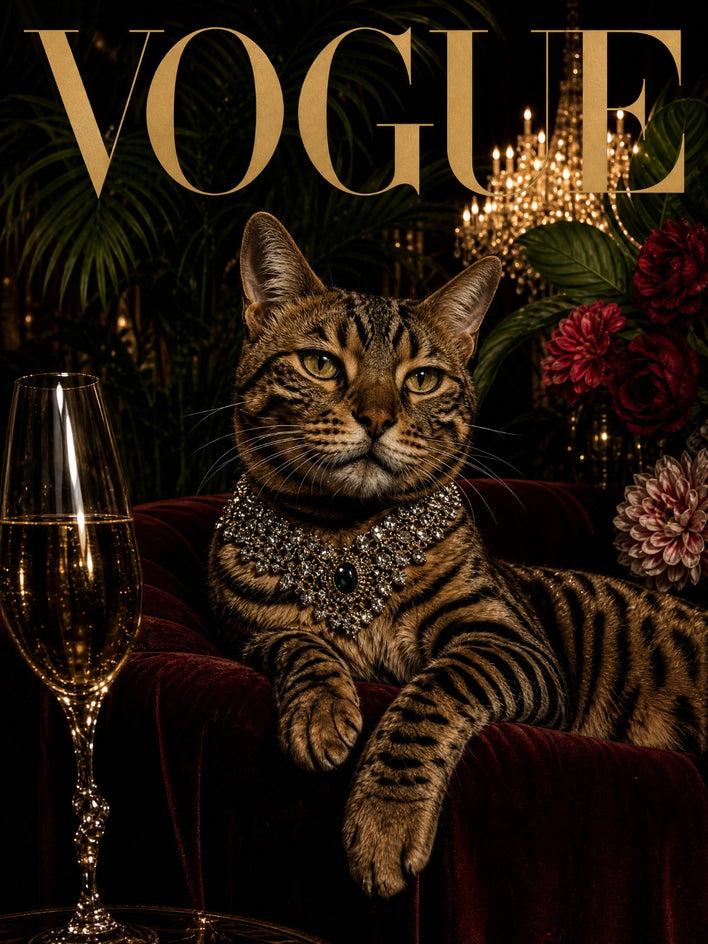 Gata Bengal de Diamantes - Quadro Personalizado de Gato