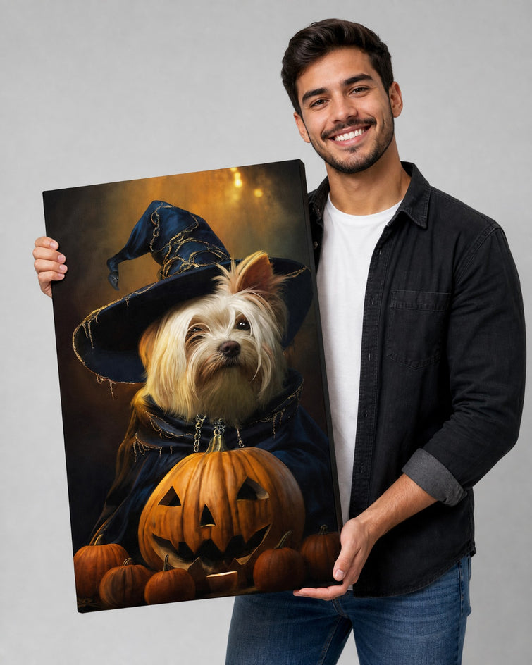 Cachorro Bruxo de Halloween — Quadro Personalizado de Cachorro
