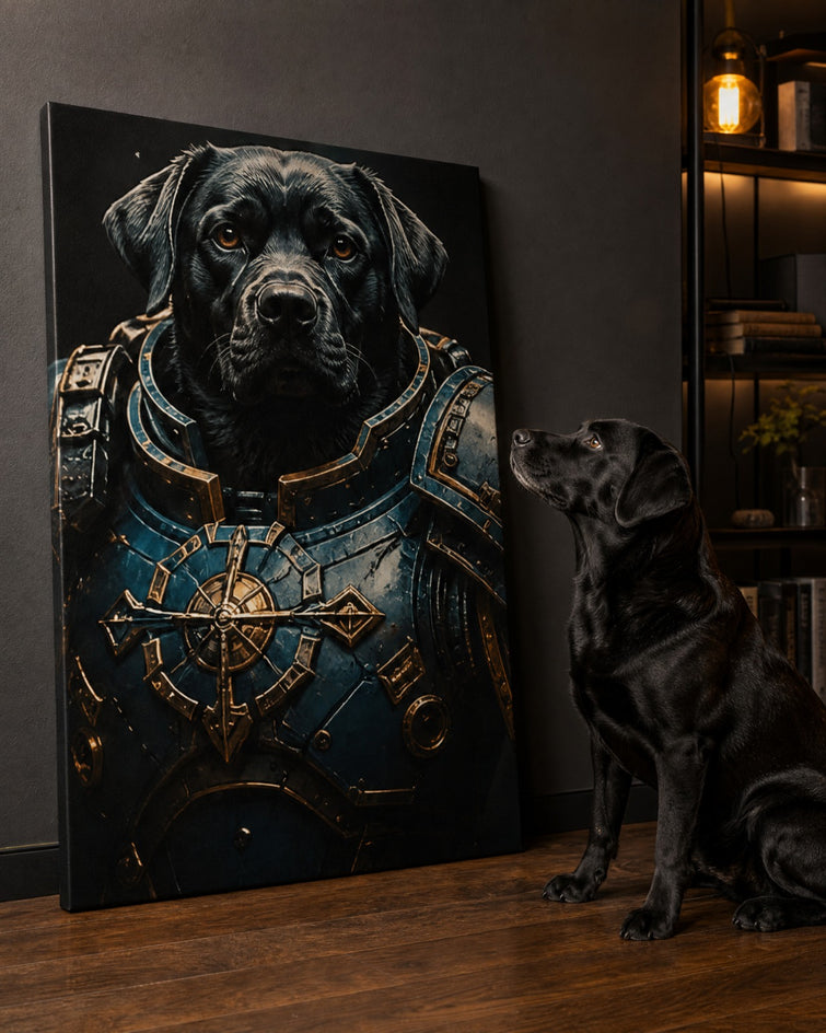 Labrador Guerreiro - Quadro Personalizado de Cachorro