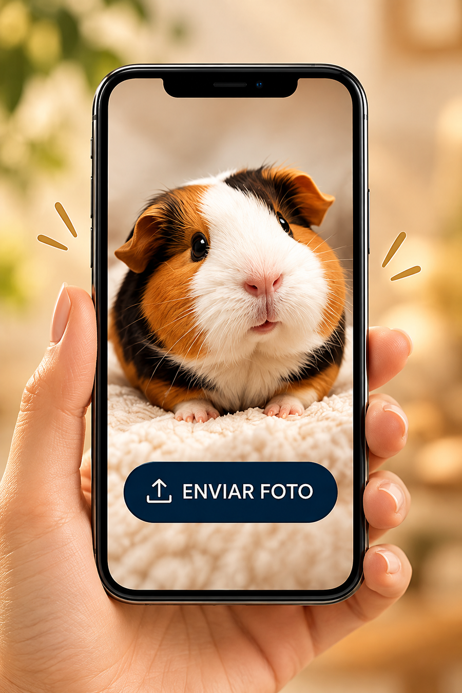Foto original de um porquinho-da-índia pronta para envio