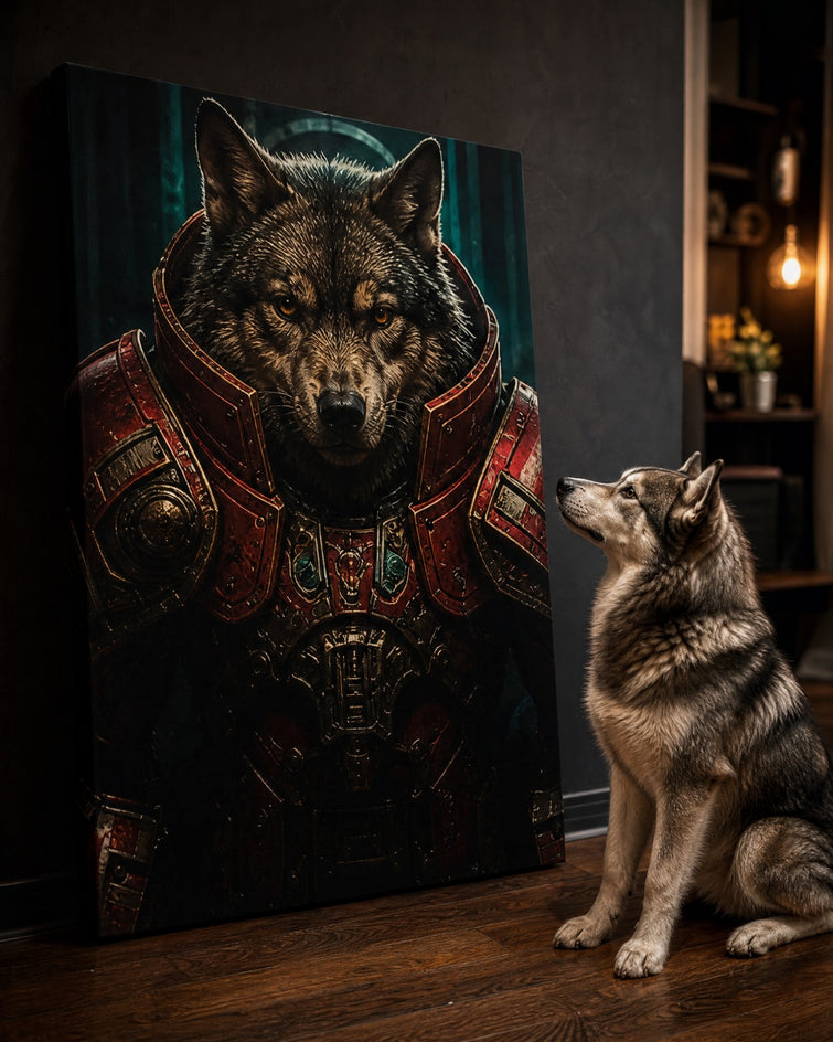 Lobo Guerreiro - Quadro Personalizado de Cachorro