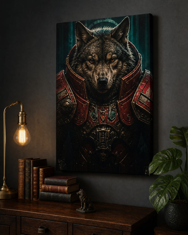 Lobo Guerreiro - Quadro Personalizado de Cachorro