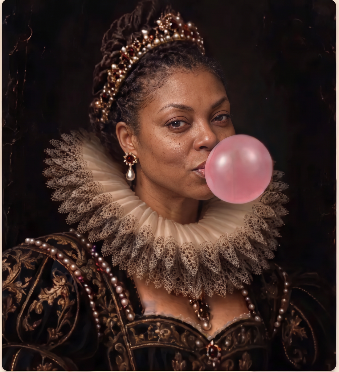 Retrato clássico bubble gum