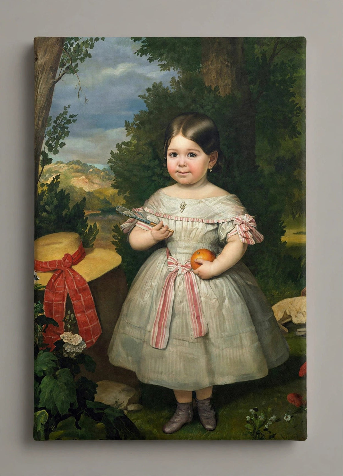 Quadro Infantil Personalizado — Menina no Jardim Encantado