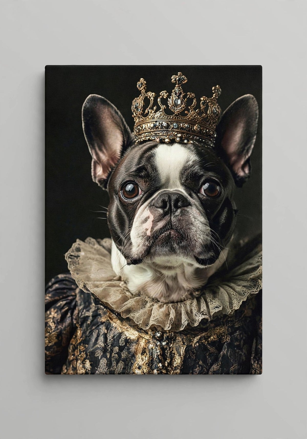 Quadro Personalizado de Pet — Buldogue Coroado