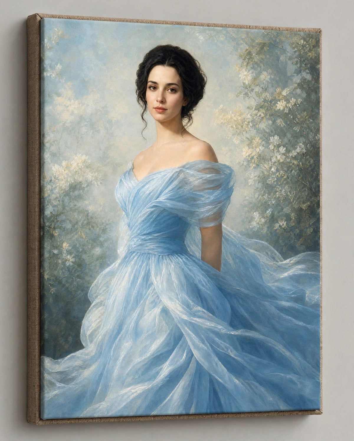 Mulher Dama Azul Celeste — Quadro Personalizado de Mulher