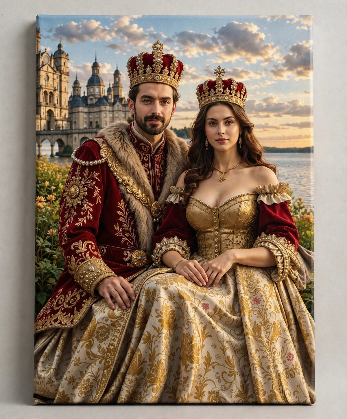 Quadro Personalizado de Casal — Rei e Rainha no Palácio