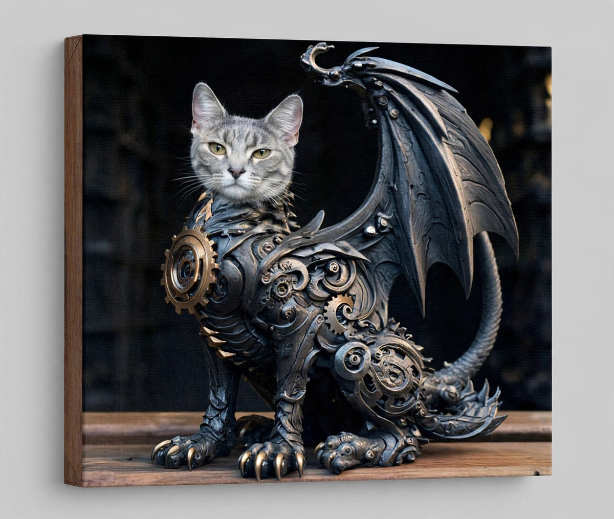 Quadro Personalizado de Pet — Gato Dragão