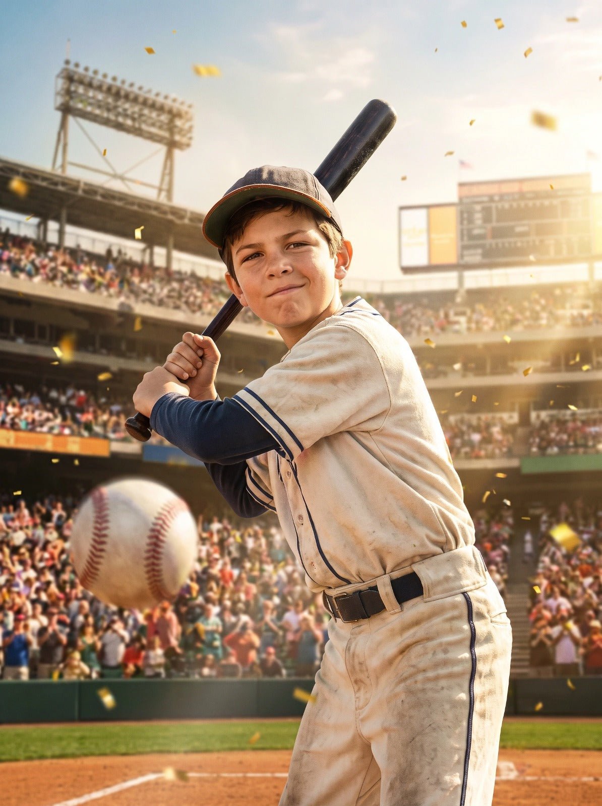 Menino Jogador de Beisebol — Quadro Personalizado de Criança