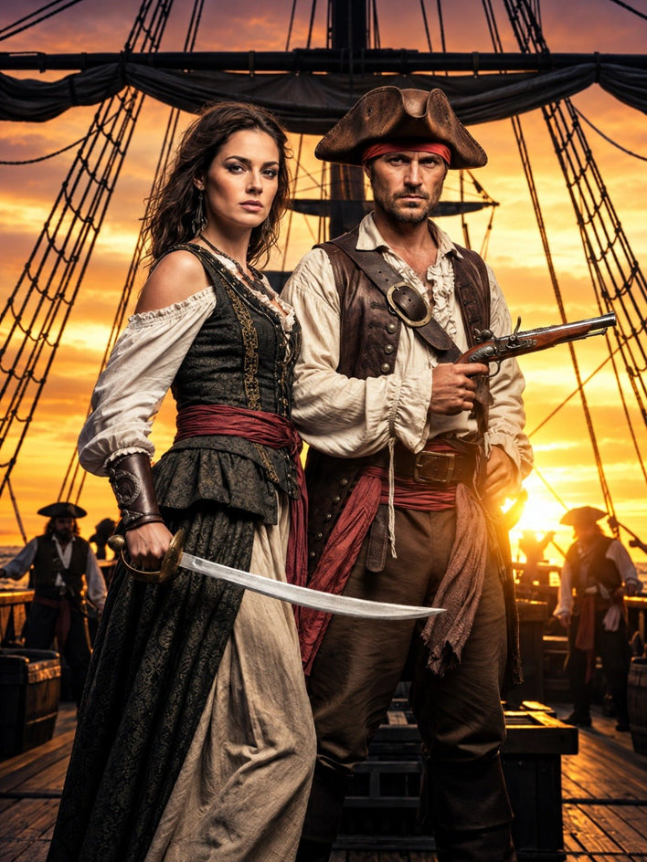 Casal Pirata — Quadro Personalizado de Casal - SUA FOTO VIROU ARTE