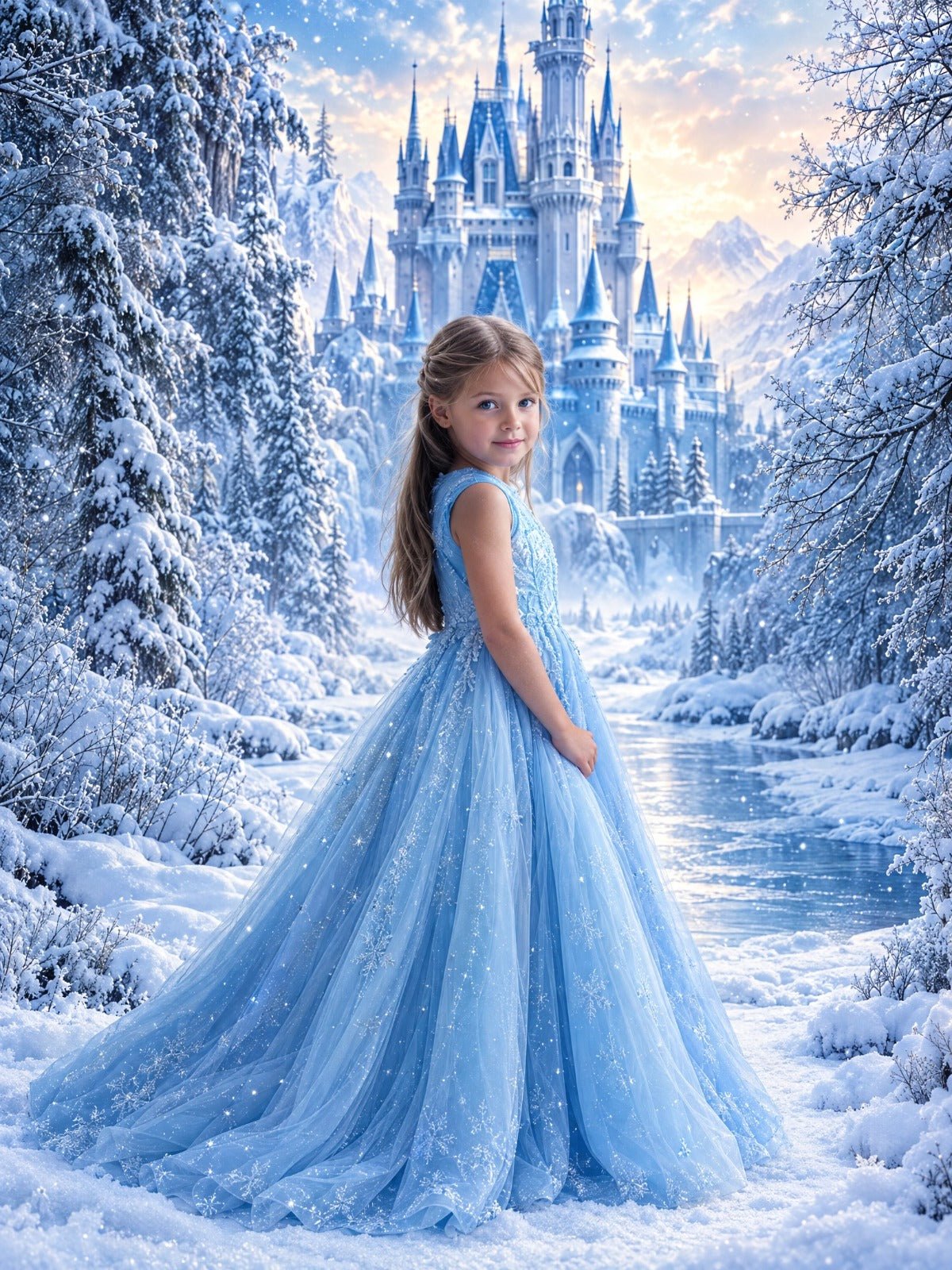 Menina Princesa do Gelo — Quadro Personalizado de Criança