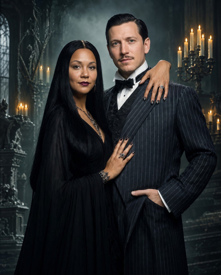 Casal Gótico — Quadro Personalizado de Casal - SUA FOTO VIROU ARTE
