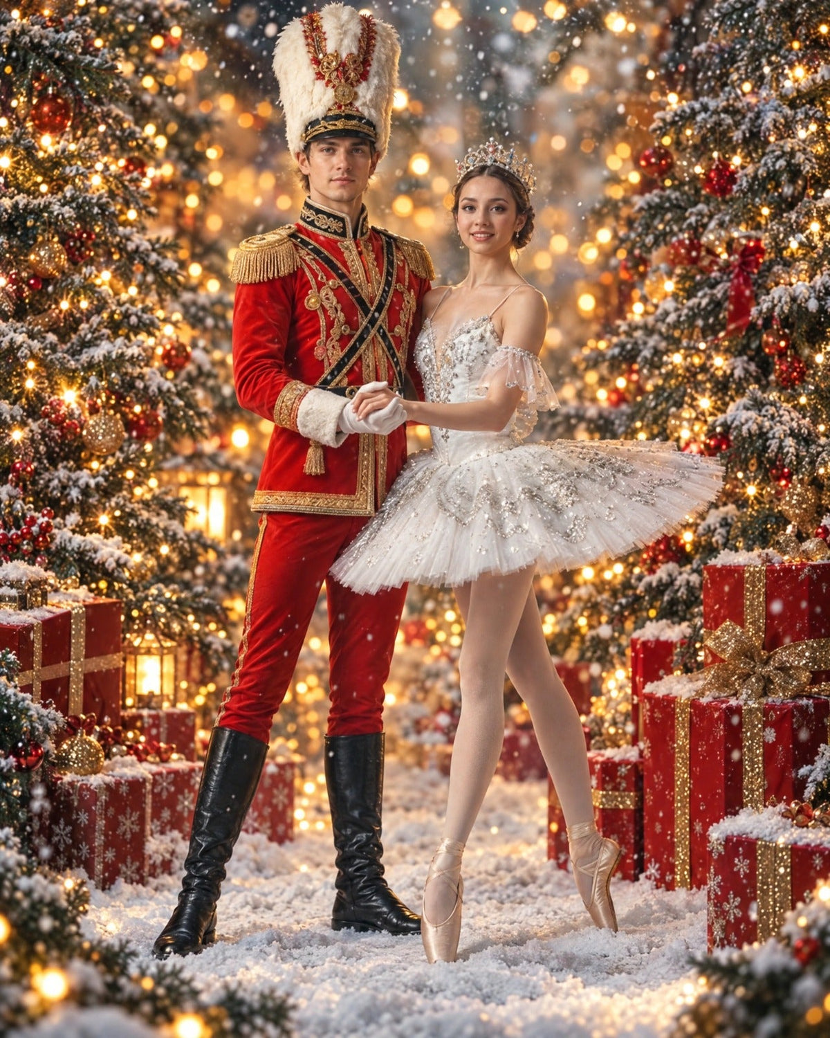 Casal Quebra-Nozes de Natal — Quadro Personalizado de Casal