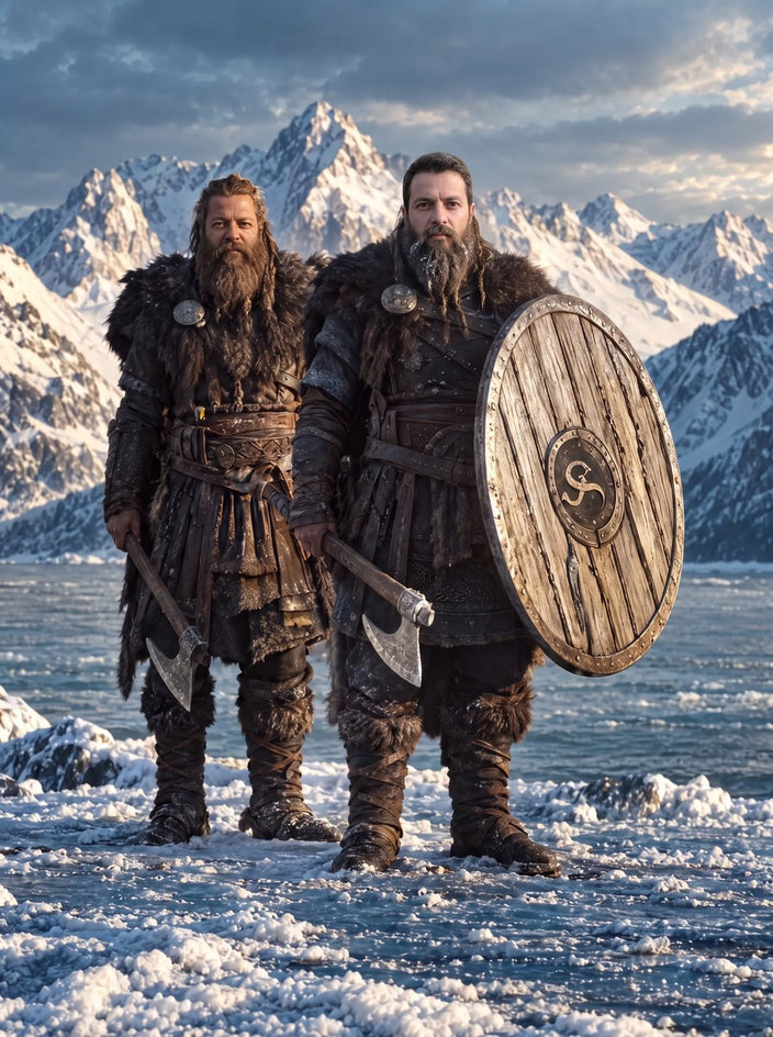 Dupla Viking — Quadro Personalizado - SUA FOTO VIROU ARTE