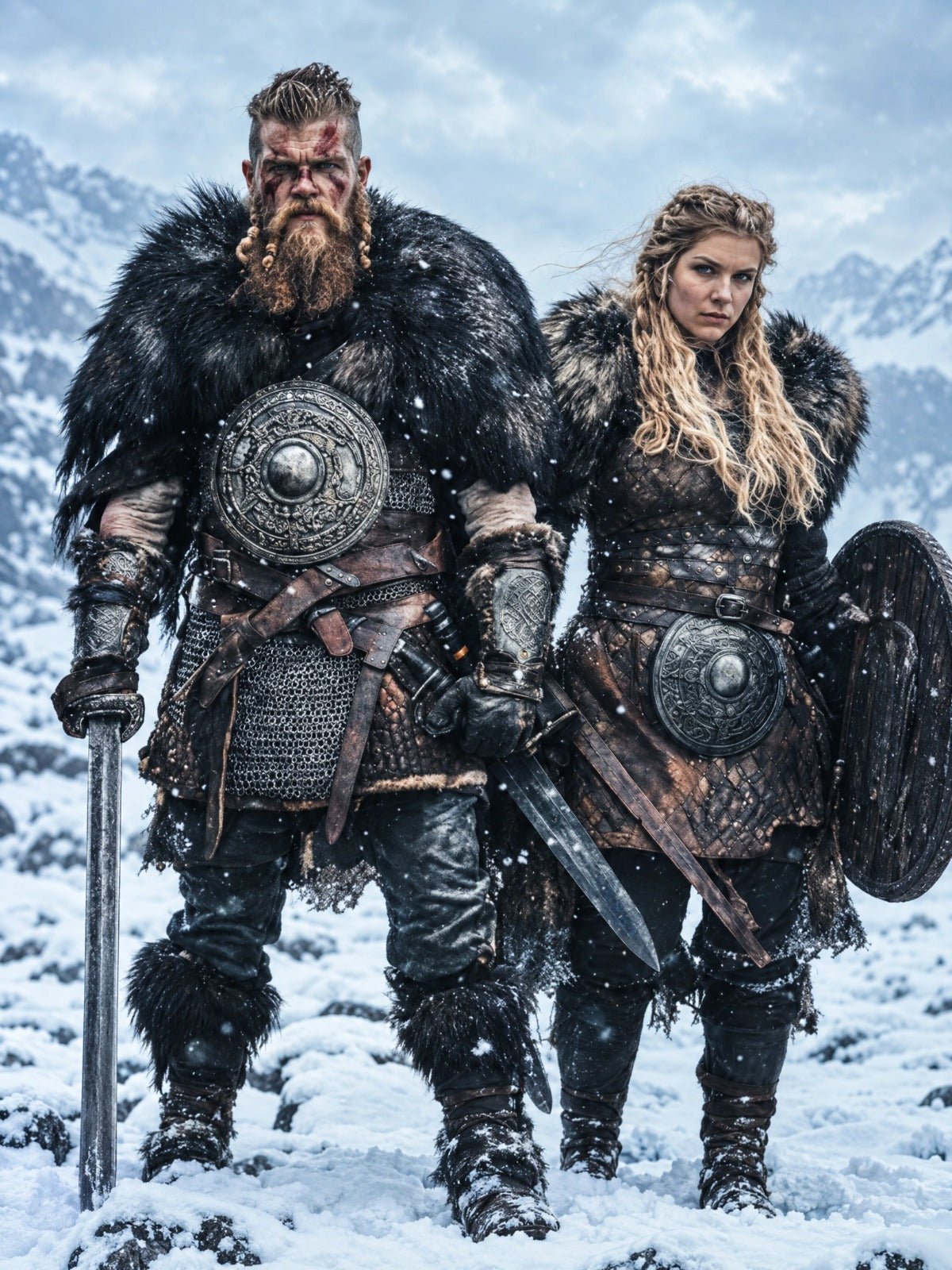 Casal Viking — Quadro Personalizado de Casal