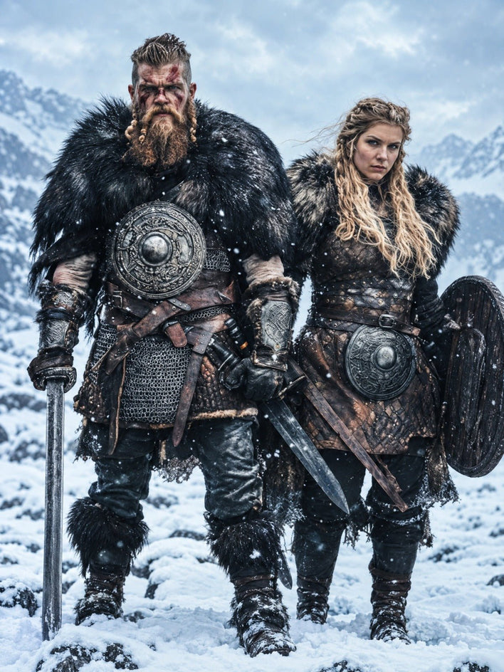 Casal Viking — Quadro Personalizado de Casal - SUA FOTO VIROU ARTE