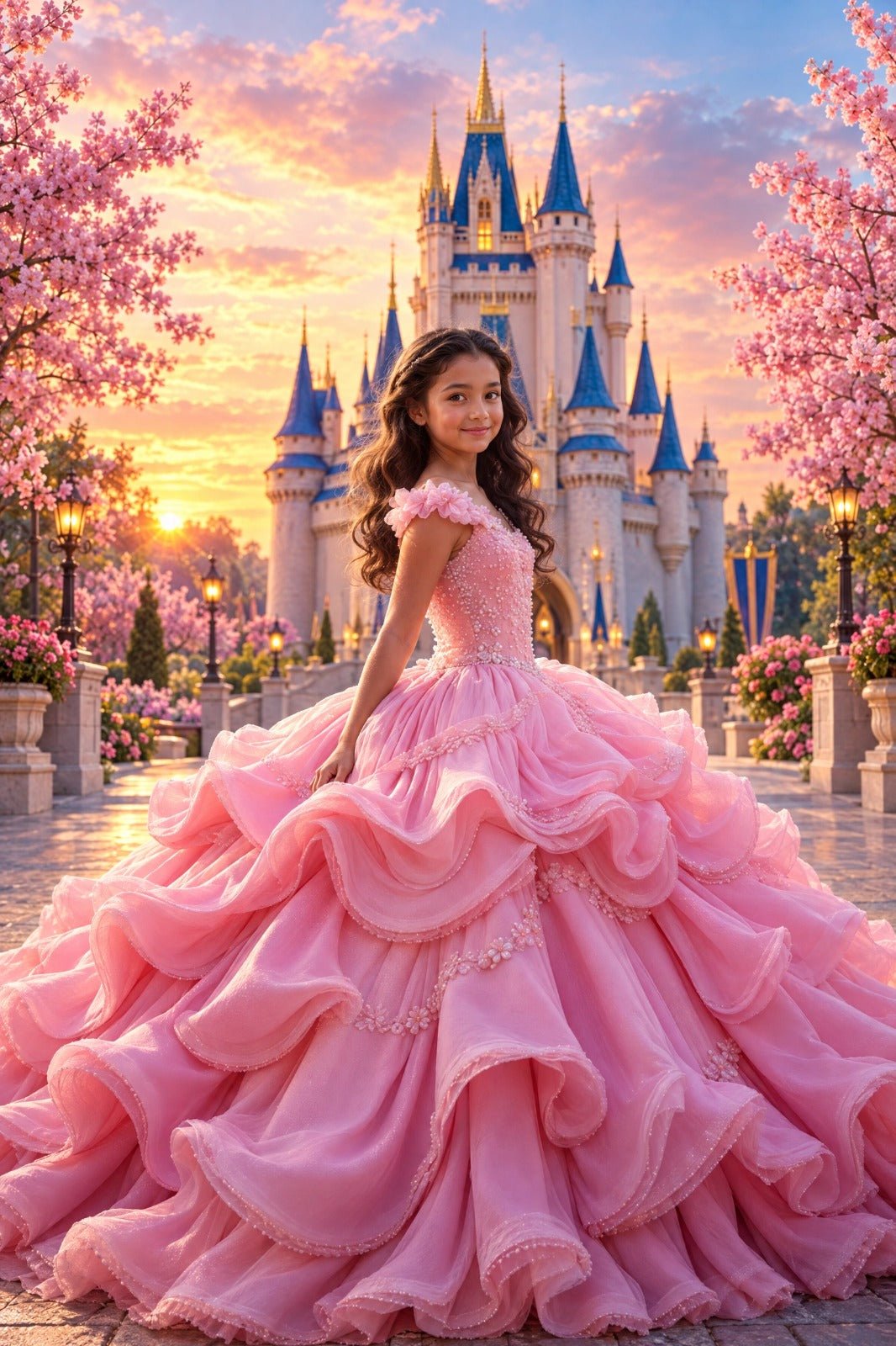 Menina Princesa do Castelo — Quadro Personalizado de Criança