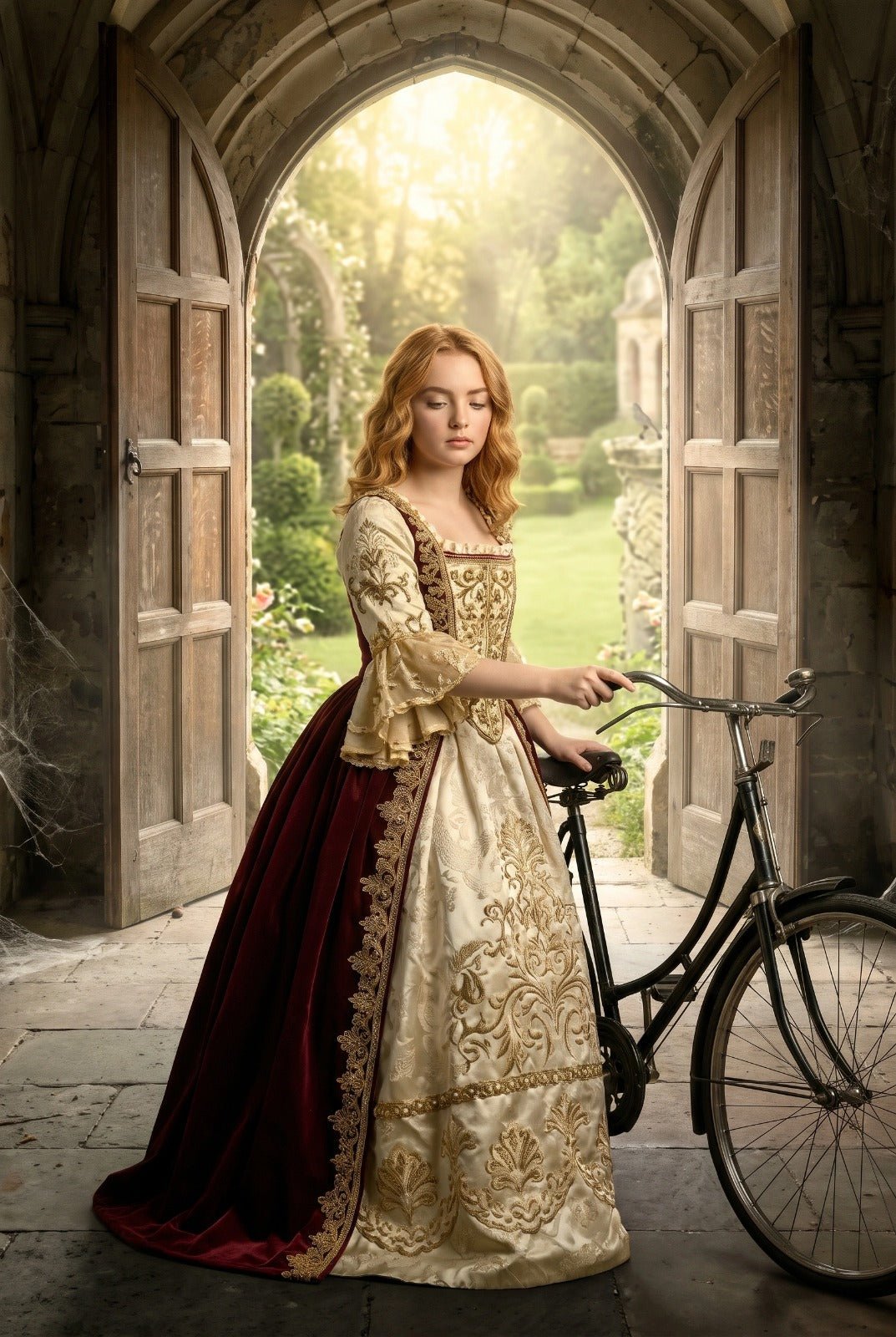 Menina Princesa com Bicicleta — Quadro Personalizado de Criança