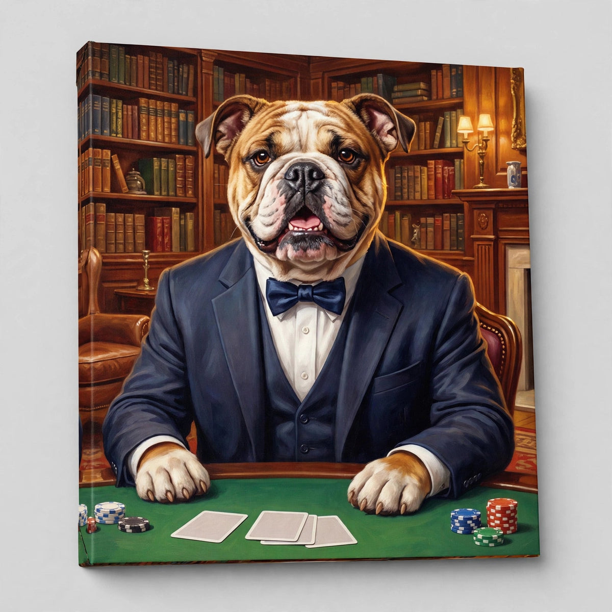 Noite de Cartas — Quadro Personalizado de Cachorro