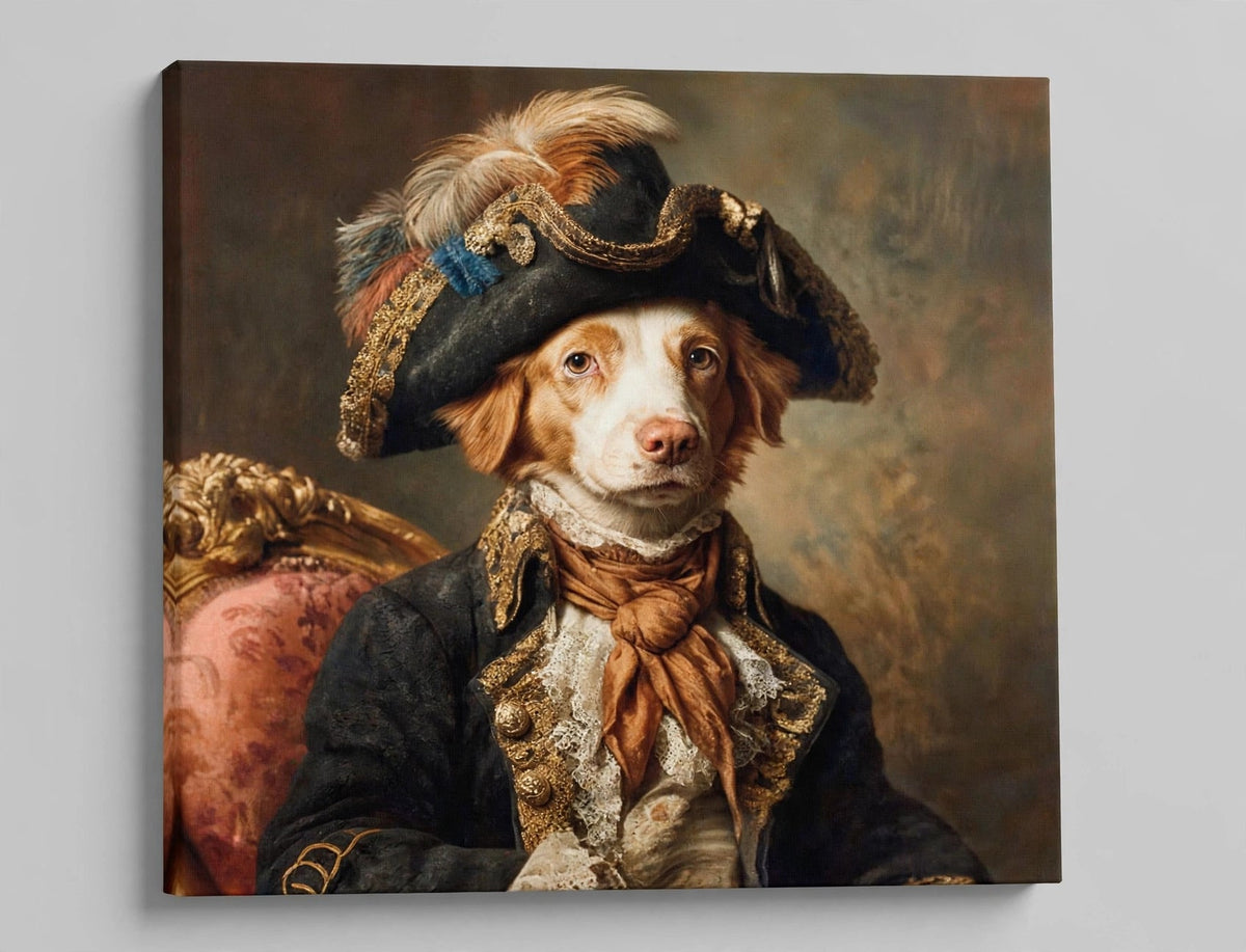 Quadro Personalizado de Pet — Cão com Tricórnio