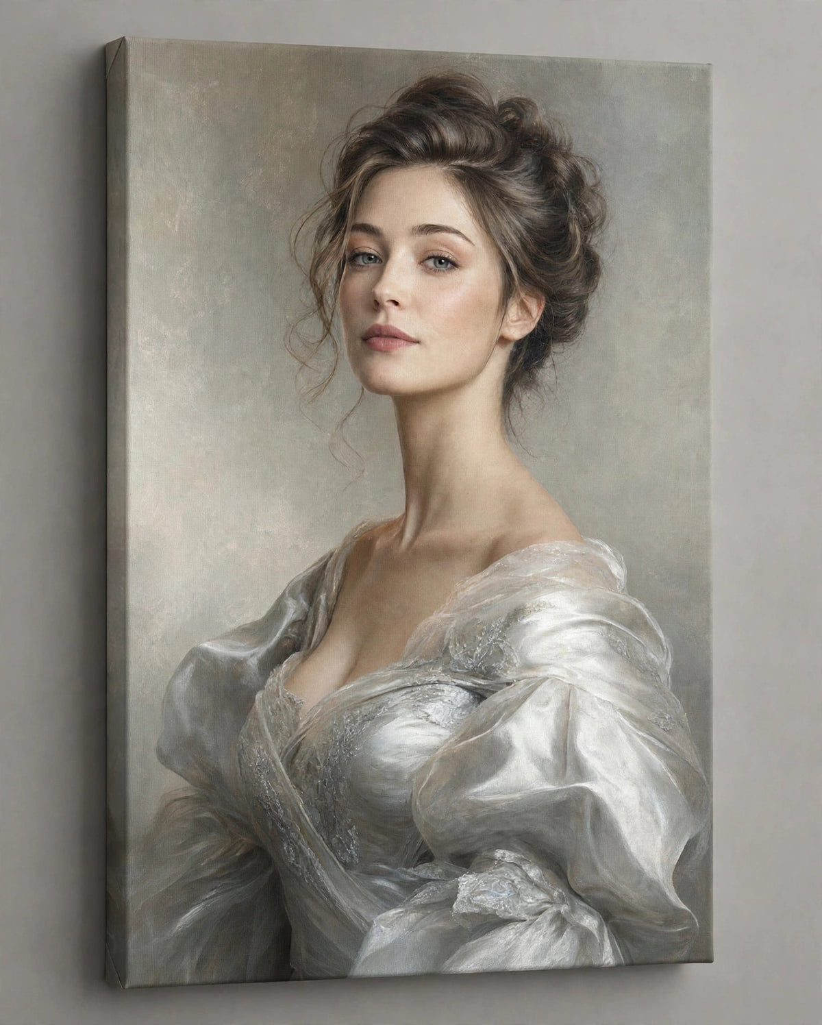 Mulher Dama Prateada Clássica — Quadro Personalizado de Mulher