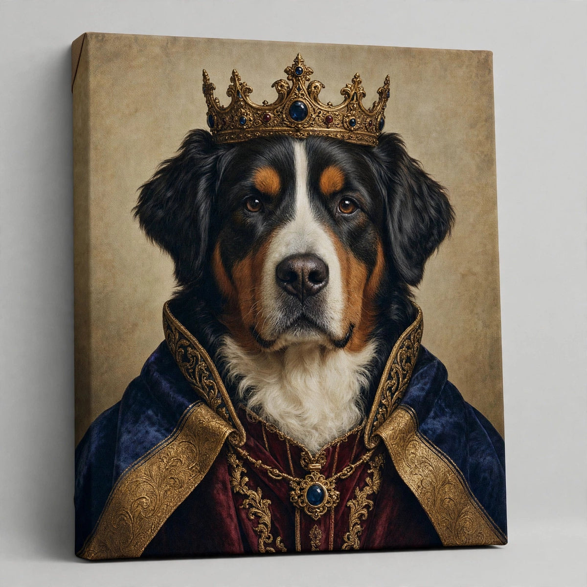 Cachorro Real com Coroa e Manto — Quadro Personalizado de Cachorro