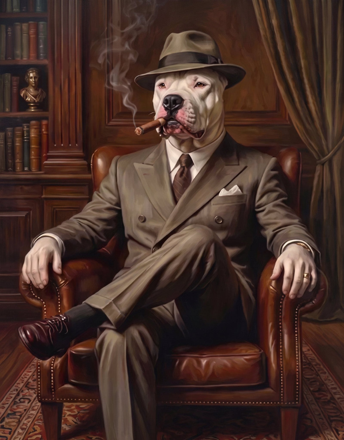 Bulldog Mafioso - Quadro Personalizado