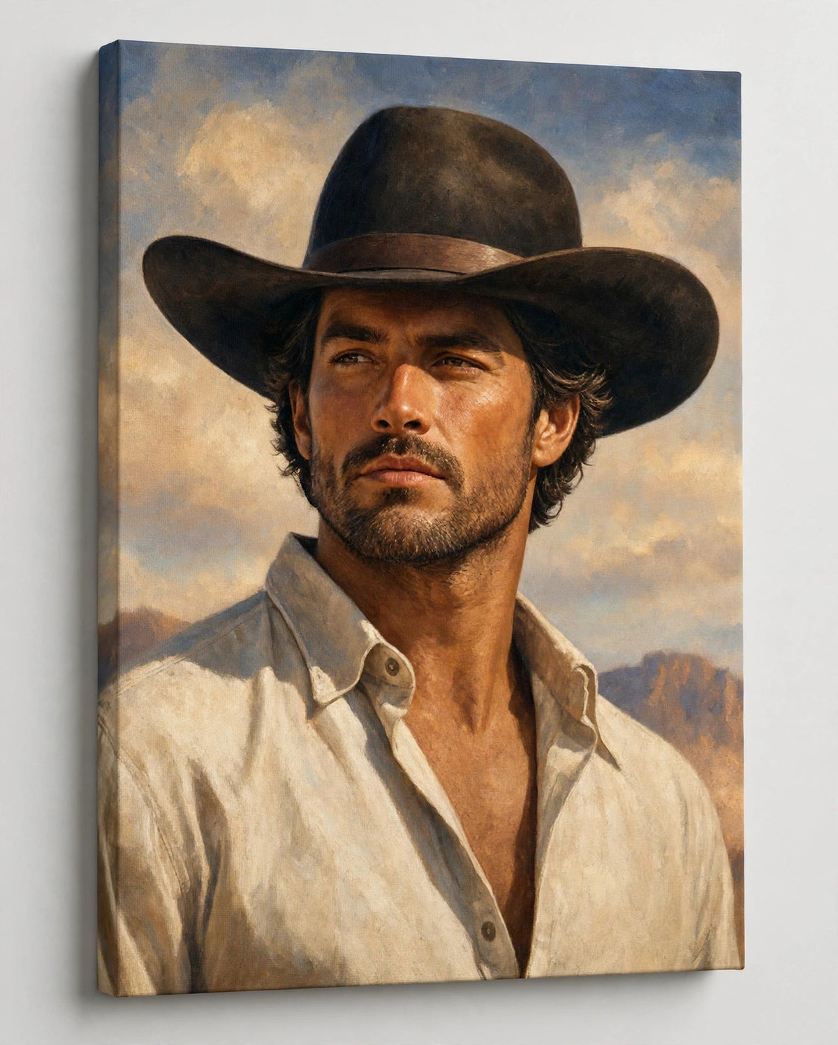Homem Cowboy Clássico — Quadro Personalizado de Homem