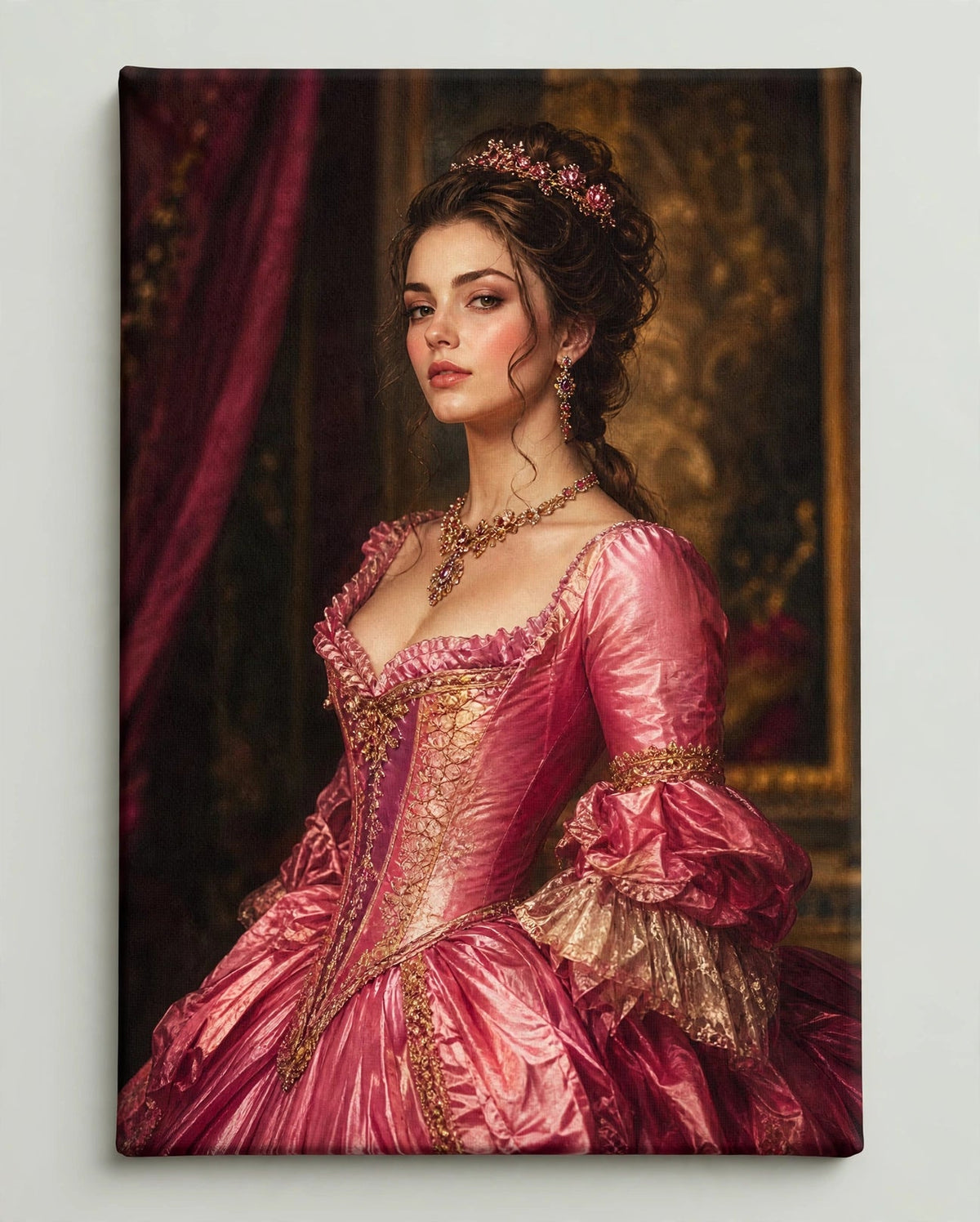 Mulher Dama Rosa Real — Quadro Personalizado de Mulher