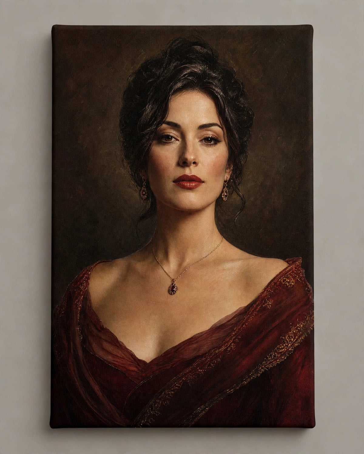 Mulher Dama de Vermelho — Quadro Personalizado de Mulher