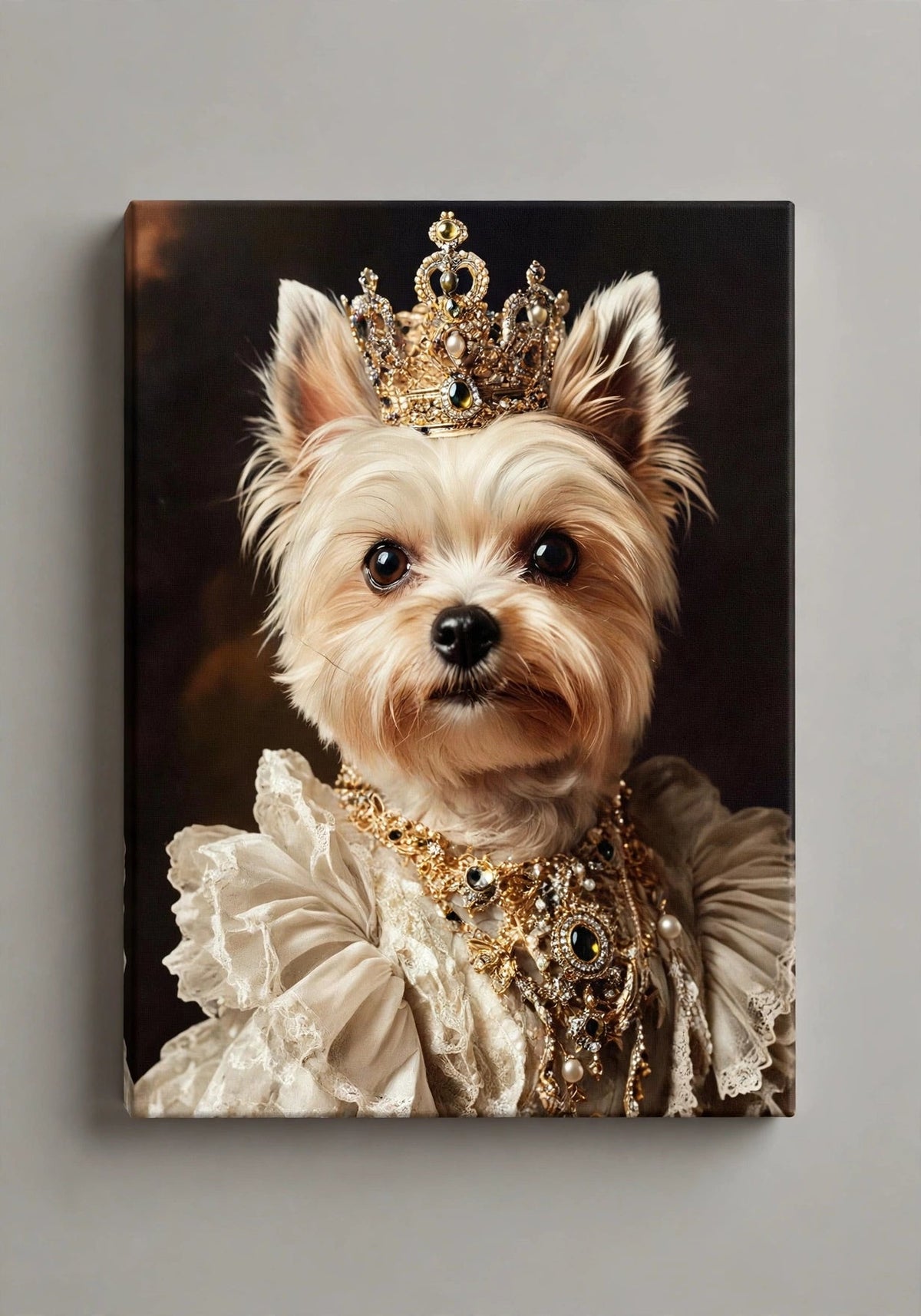 Quadro Personalizado de Pet — Yorkie Coroado