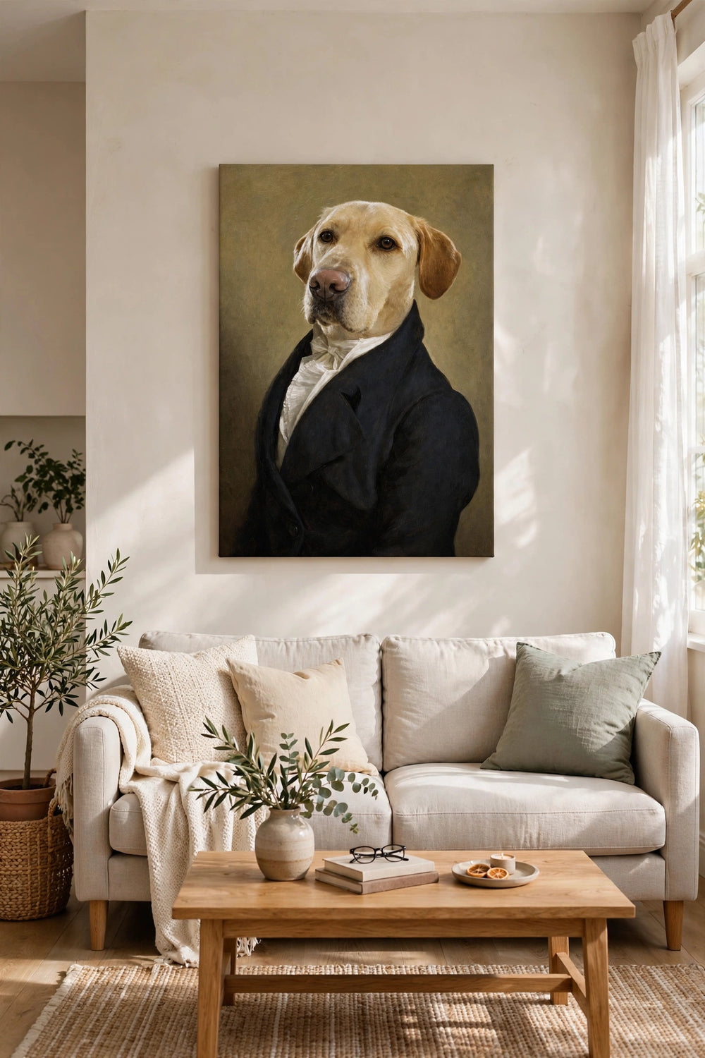 Quadro Rei Destemido pendurado na parede da sala
