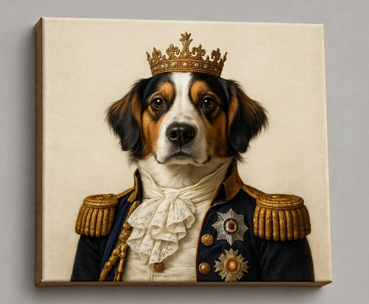 Quadro Personalizado de Pet — Rei de Azul-Marinho