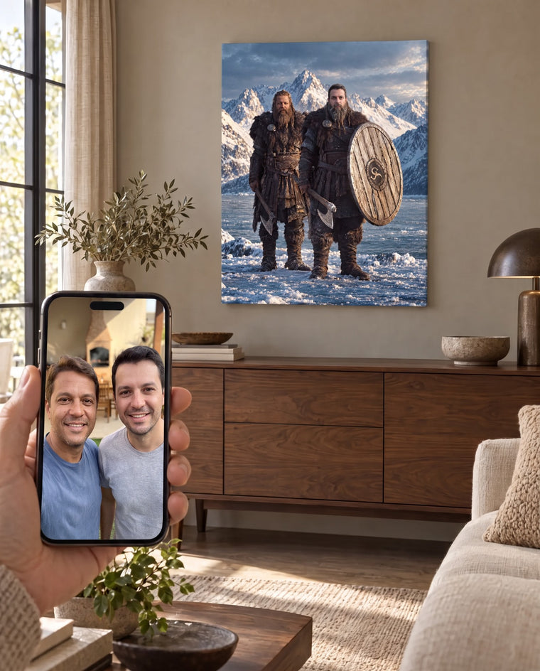 Dupla Viking — Quadro Personalizado - SUA FOTO VIROU ARTE