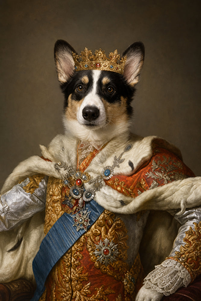 Príncipe das Neves — Retrato Real Personalizado para Pet