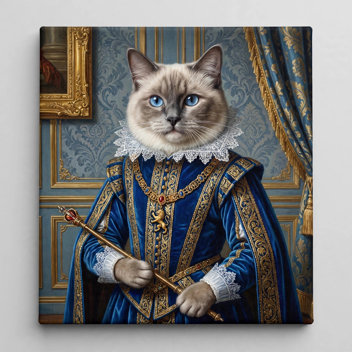 Gato Nobre Azul — Quadro Personalizado de Gato