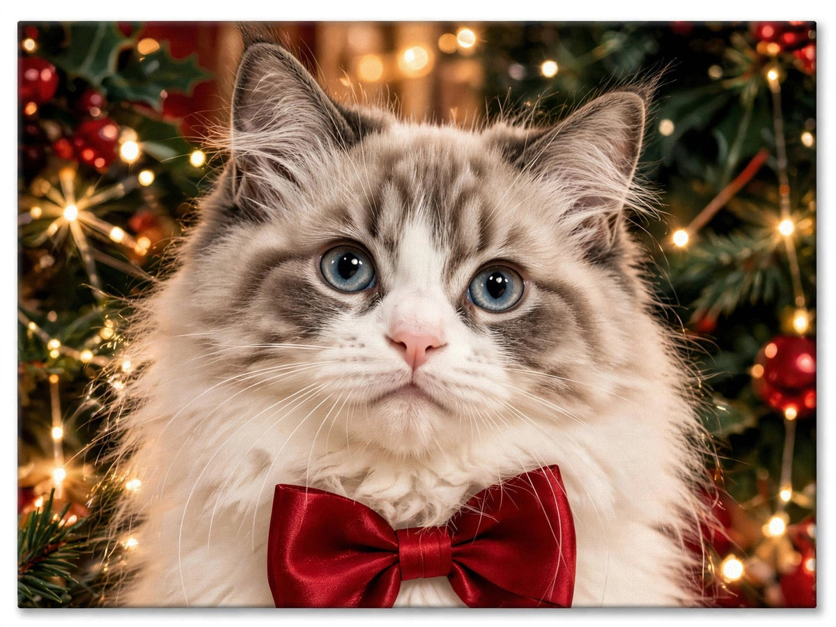 Quadro de Natal Personalizado — Laço Festivo