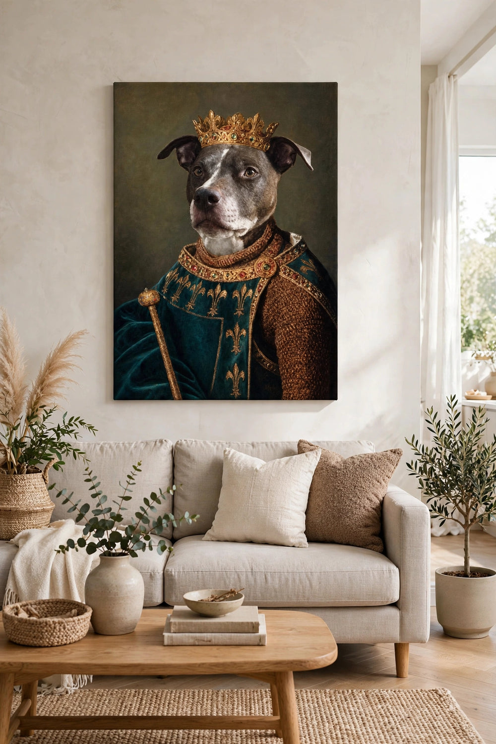 Quadro Cavaleiro de Ferro pendurado na parede da sala