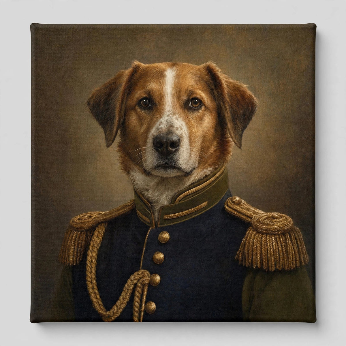 Cachorro Militar Clássico — Quadro Personalizado de Cachorro
