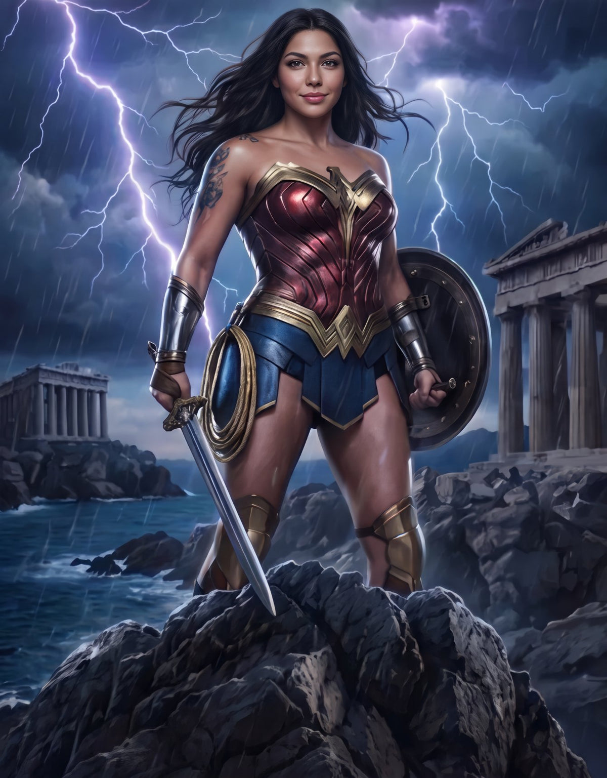 Mulher Heroína Amazona - Quadro Personalizado