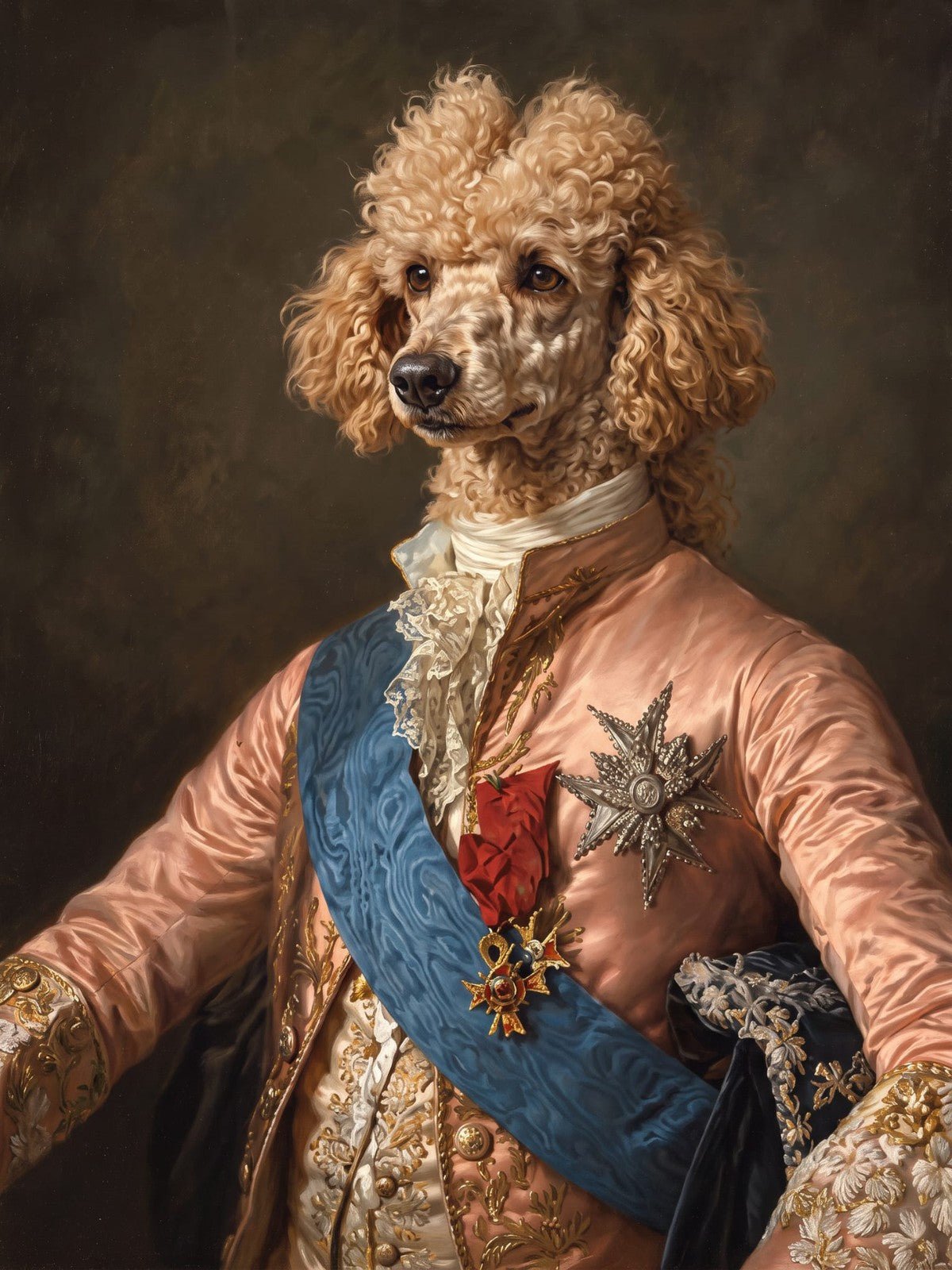 Poodle Apricot de Faixa Azul