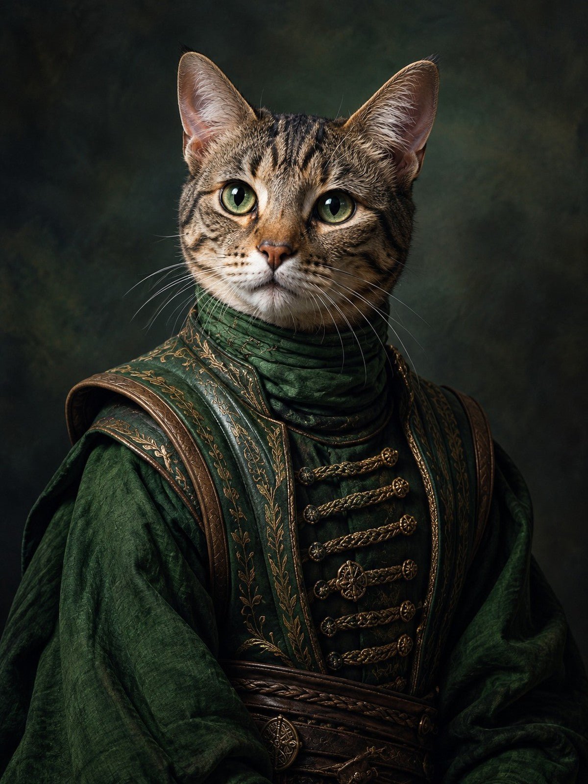 Gato Nobre de Túnica Verde