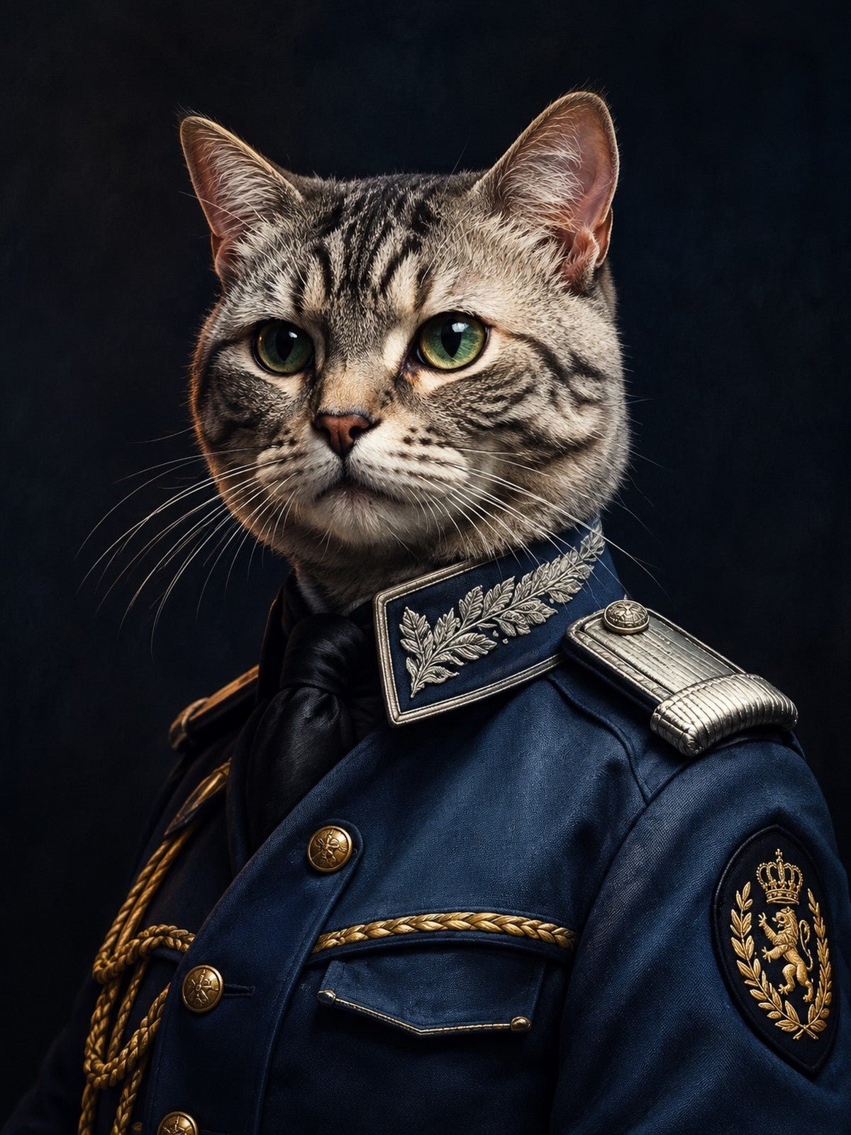 Gato Oficial de Uniforme Azul