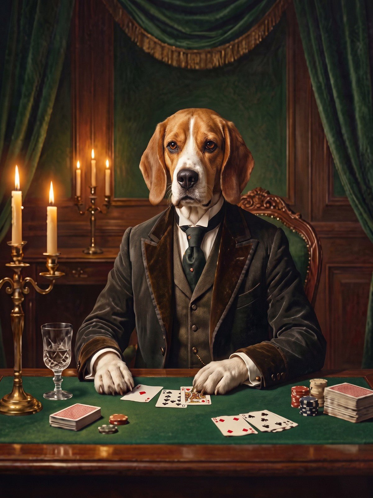 Beagle Jogador de Pôquer