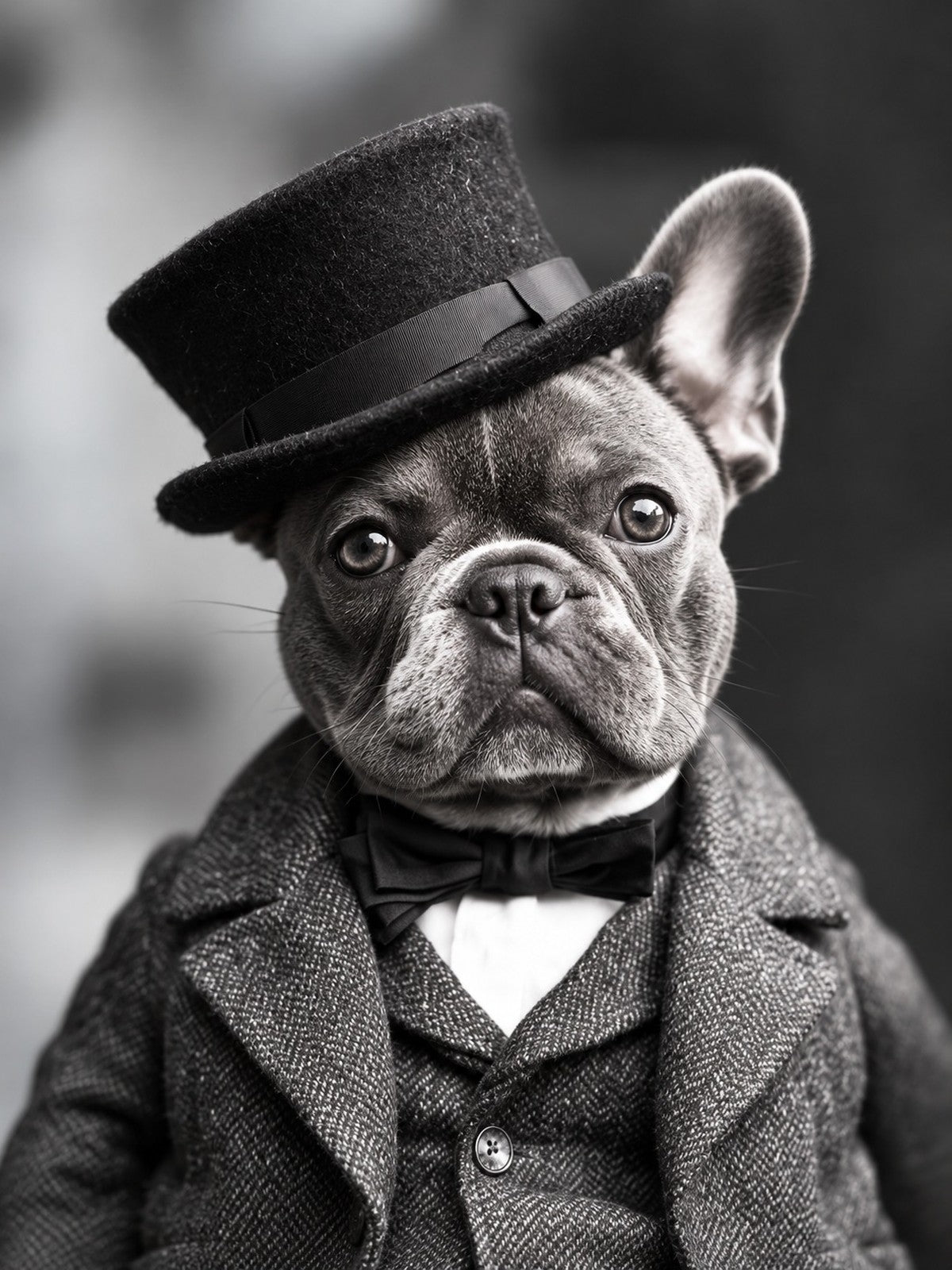 Bulldog Francês P&B de Cartola