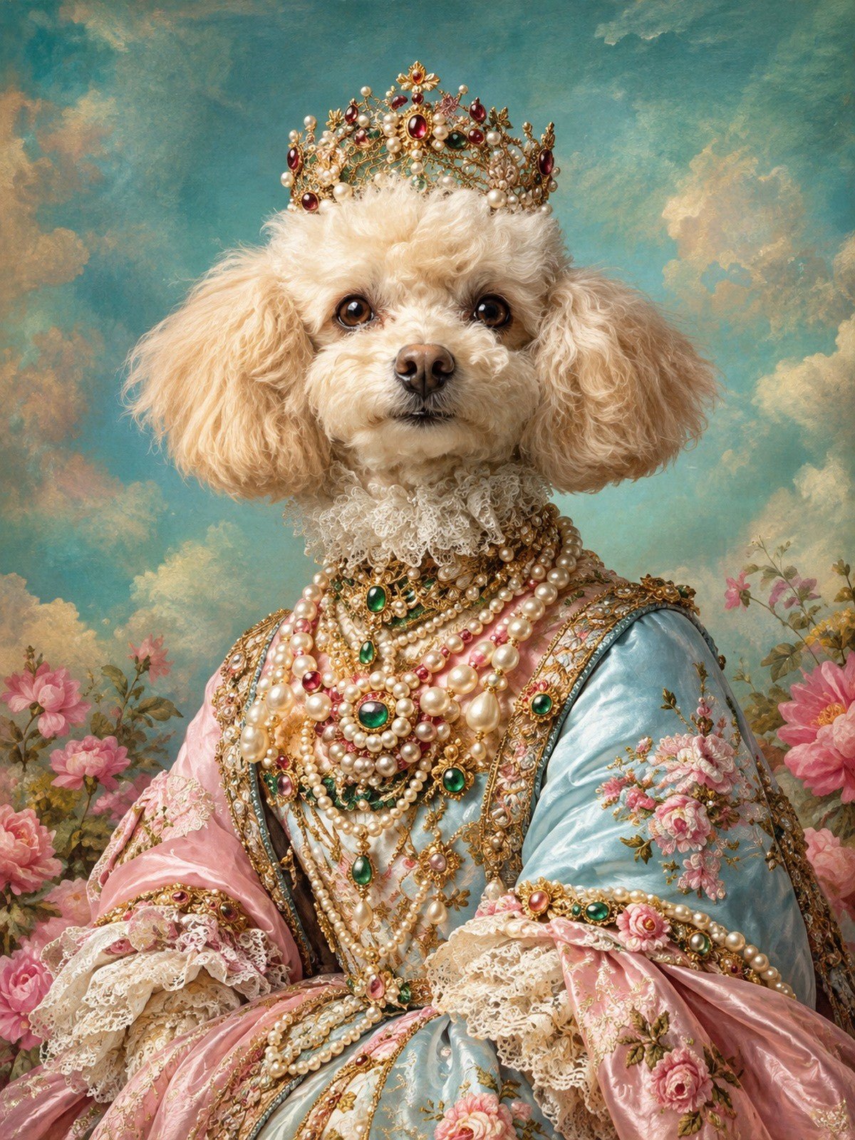Poodle Rainha de Coroa e Pérolas
