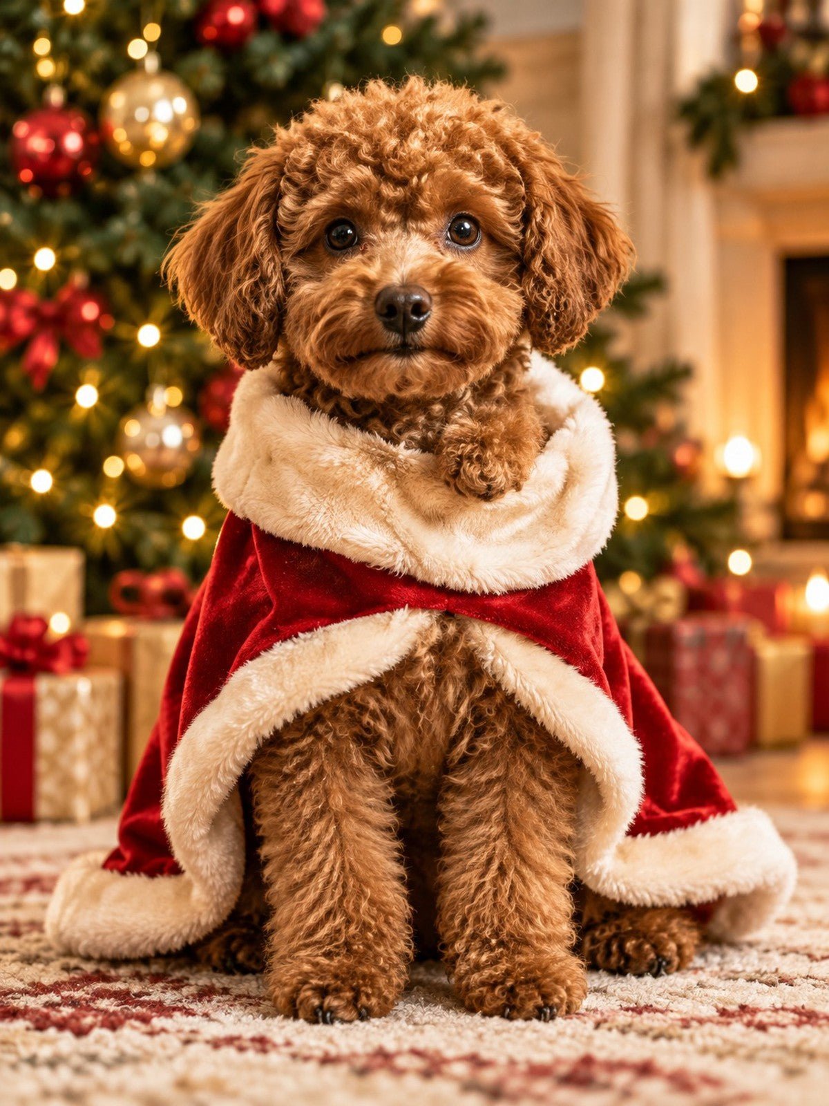 Poodle de Capa de Noel