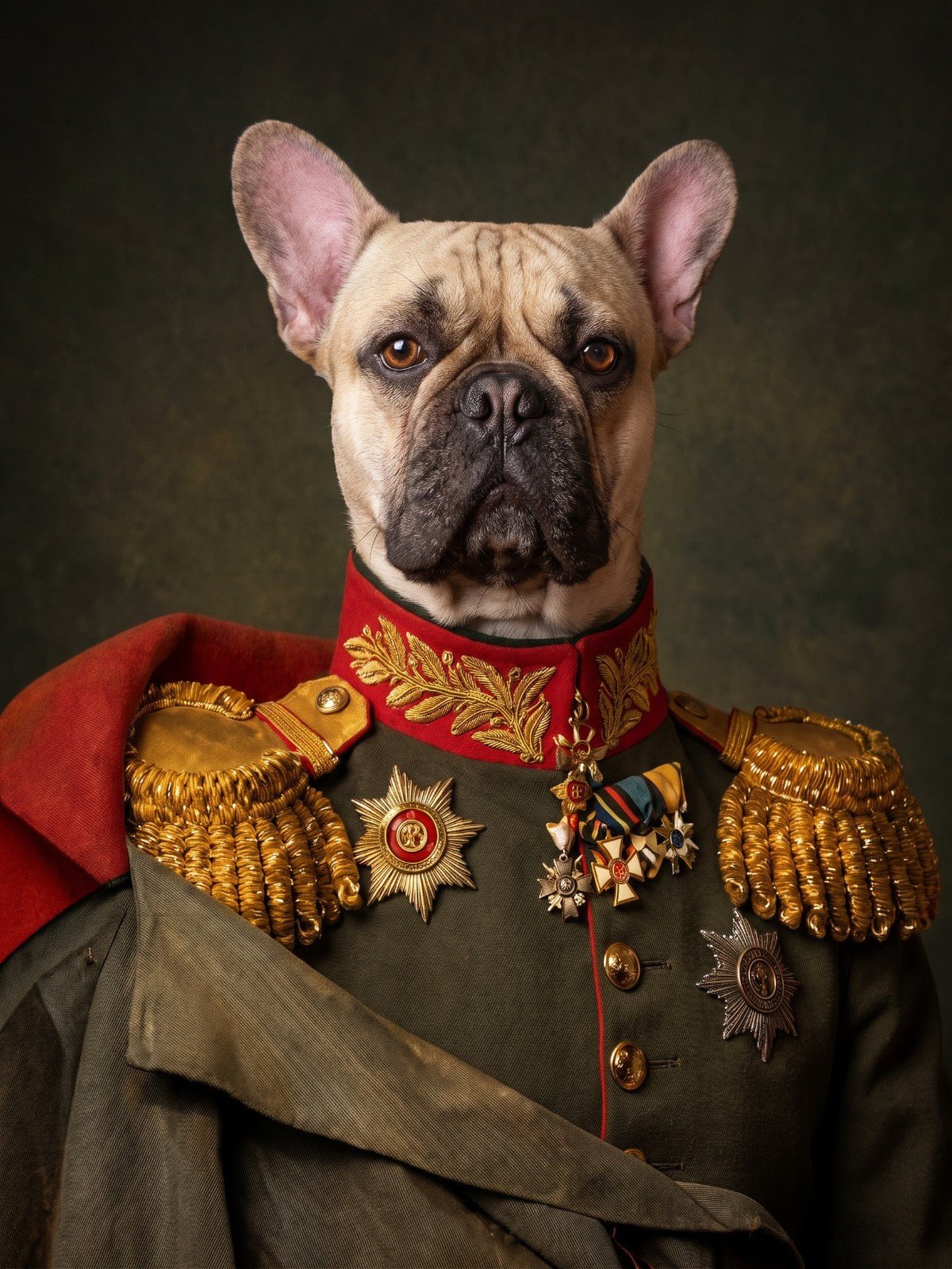Bulldog Francês General de Uniforme e Medalhas